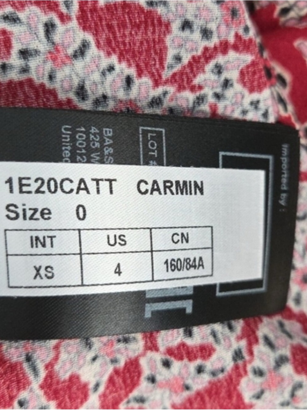 BA&SH CATTY THREE-QUARTER SLEEVE RED, PINK BLACK, CREAM PRINT FLORAL SHIRT, US 4 - Picture 5 of 7